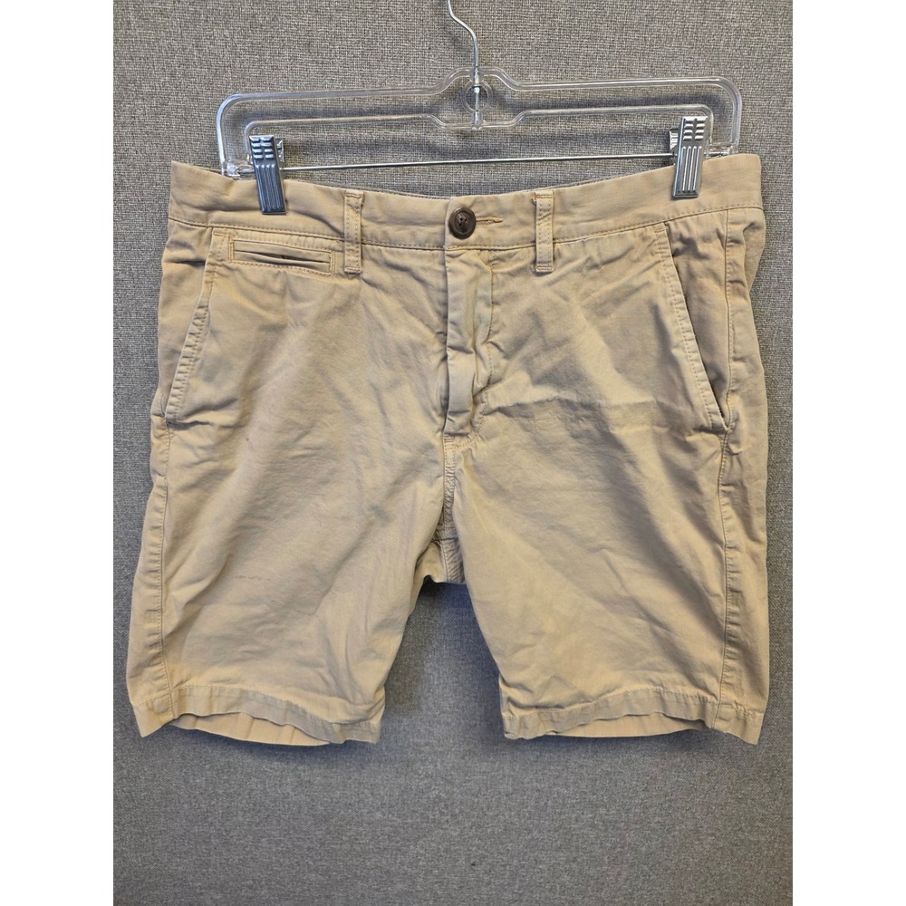 Armani Exchange Mens Tan Khaki Chino Shorts Size 32 Cotton Flat Front Casual